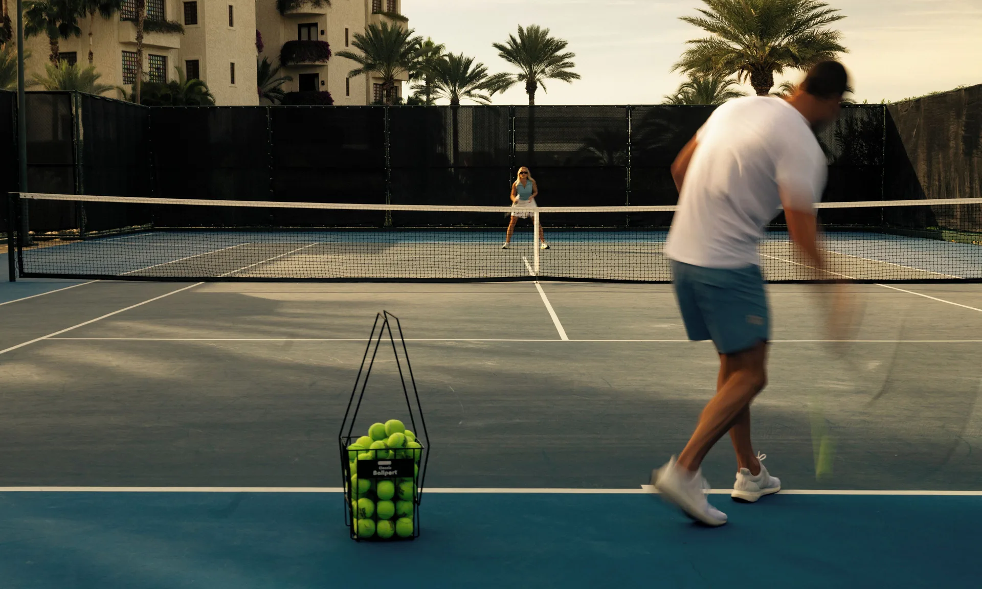 Guests play pickleball on a resort court at Las Ventanas al Paraiso.