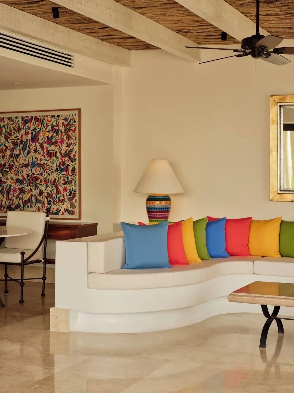 Living area of a One Bedroom Garden View Residence at Las Ventanas al Paraiso.