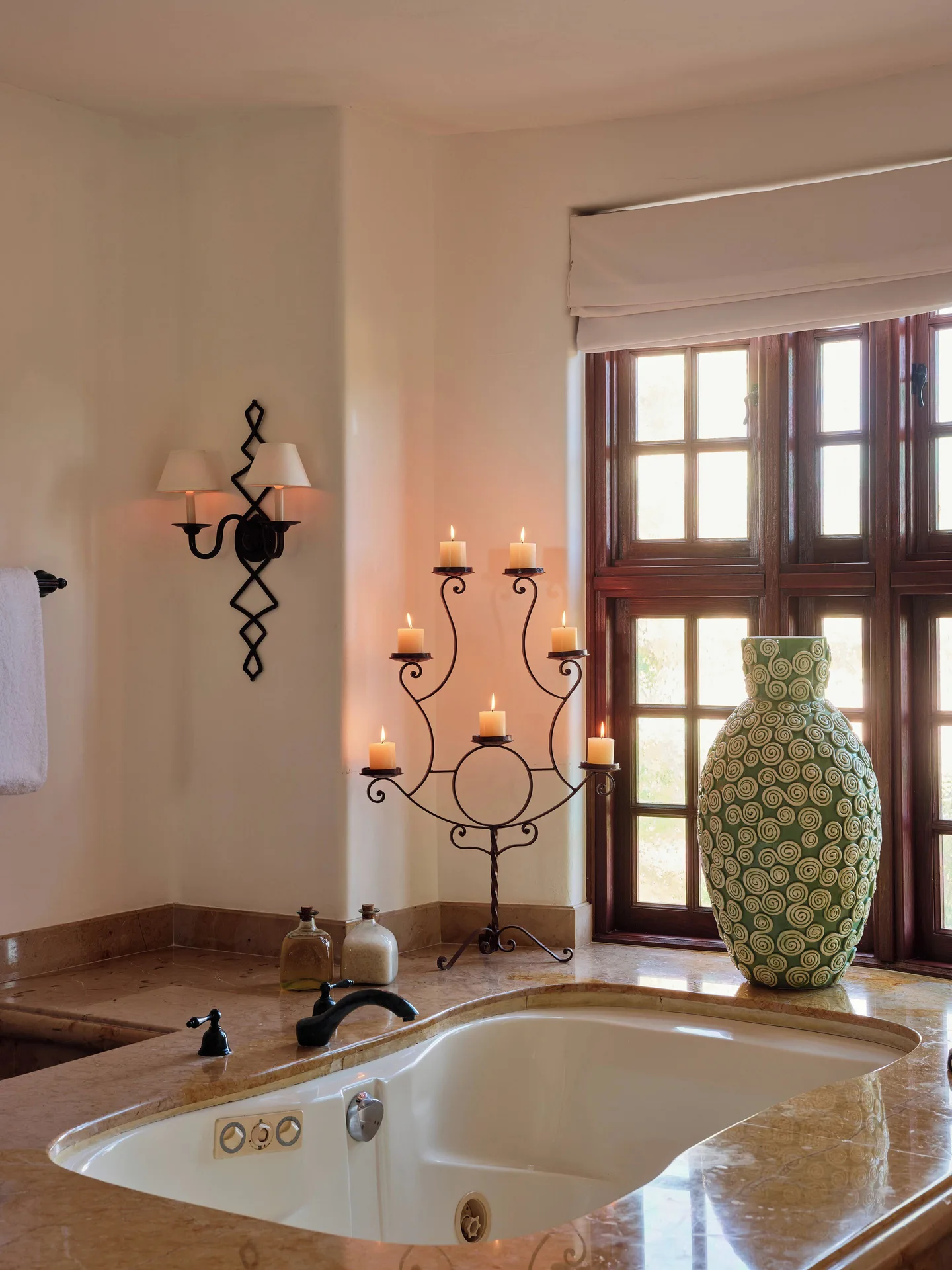 Three Bedroom Oceanview Residence bathtub by a window at Las Ventanas al Paraiso.