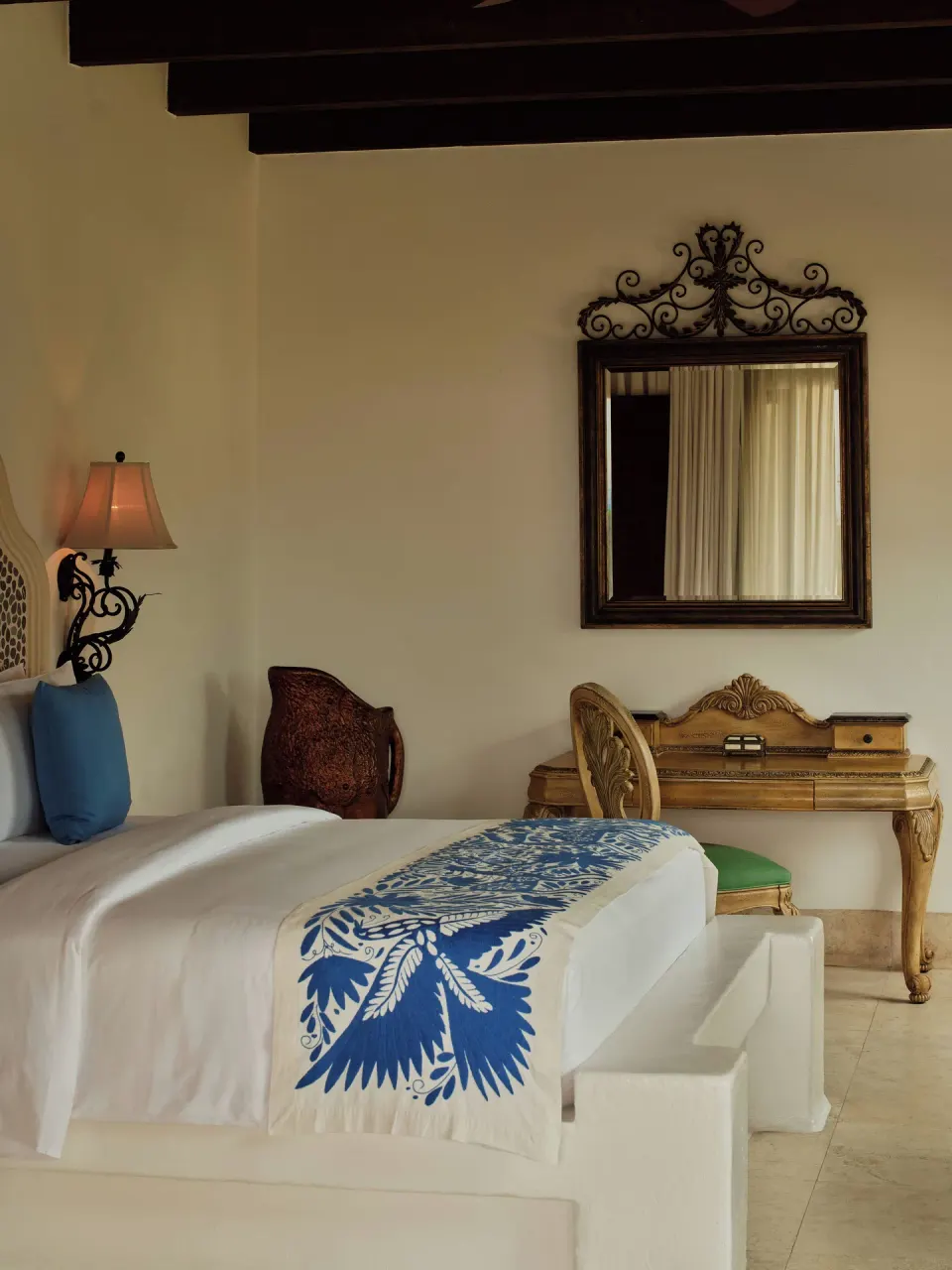 Bedroom with writing desk in a Two Bedroom Gardenview Residence at Las Ventanas al Paraiso.