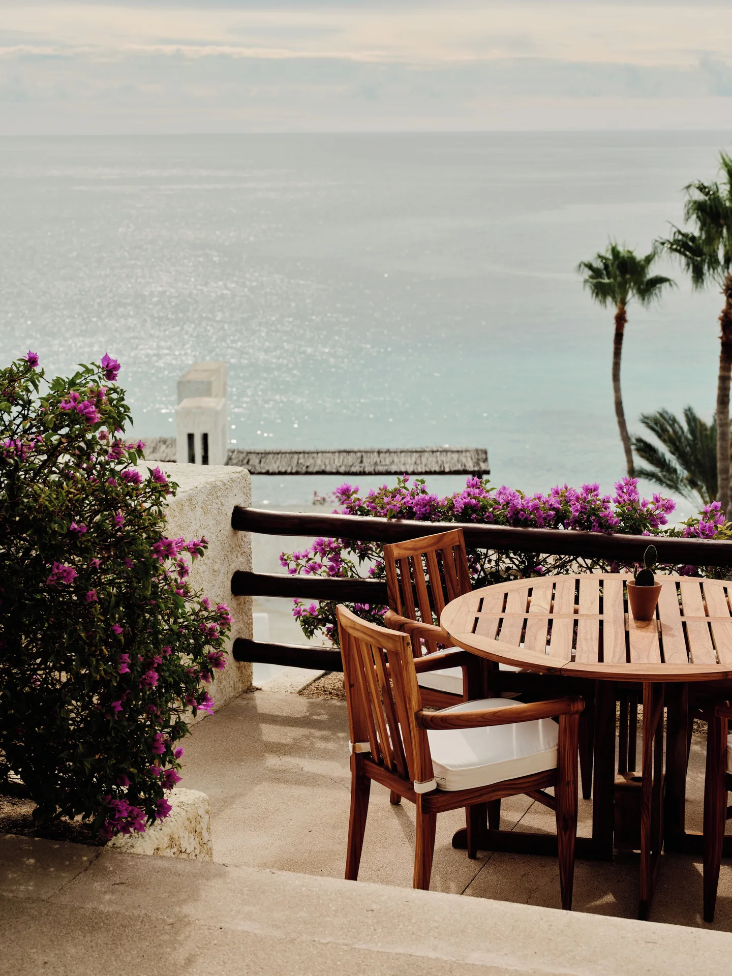 Oceanview terrace table in Two Bedroom Oceanview Penthouse Residence at Las Ventanas al Paraiso.