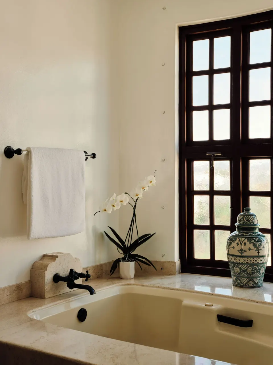 Bathtub by a window in the Two Bedroom Oceanview Residence at Las Ventanas al Paraiso.