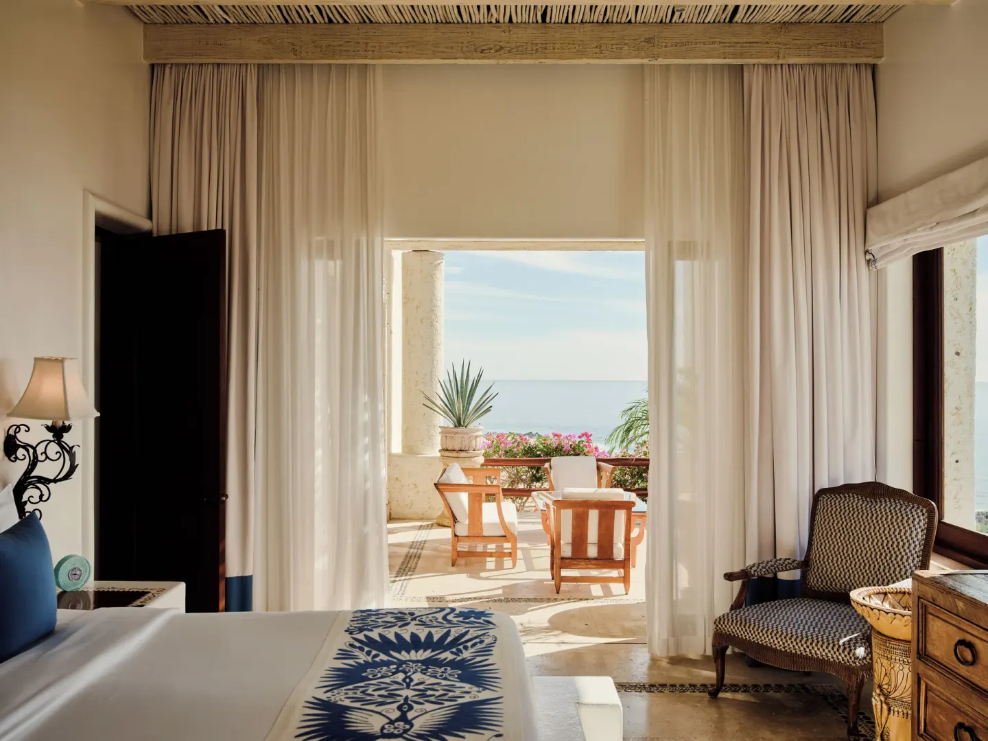 Bedroom terrace view in the Two Bedroom Ty Warner Penthouse at Las Ventanas al Paraiso.