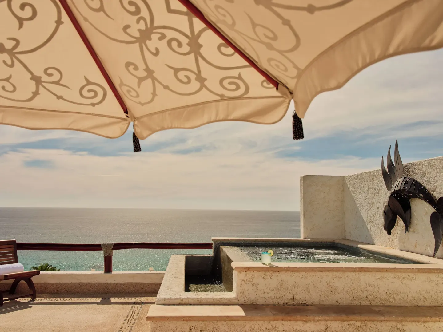 Plunge pool and ocean terrace in the Two Bedroom Ty Warner Penthouse at Las Ventanas al Paraiso.