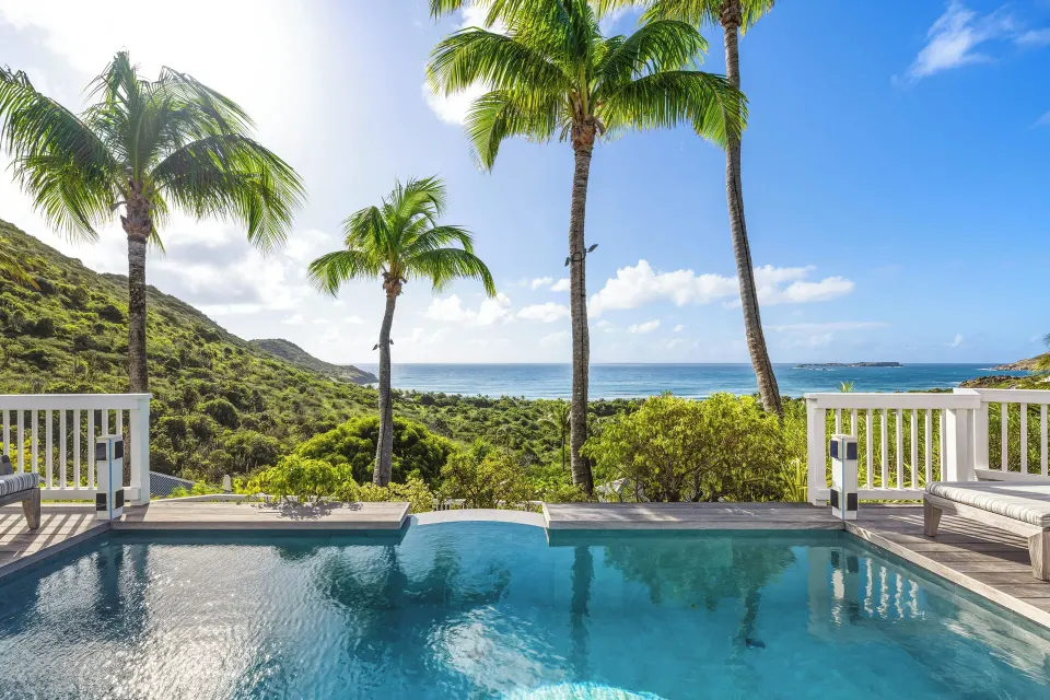 Private pool and ocean view from a Signature Suite at Le Toiny Hôtel & Beach Club.