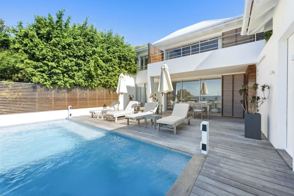 Private pool and sun deck outside the villa at Le Toiny Hôtel & Beach Club.