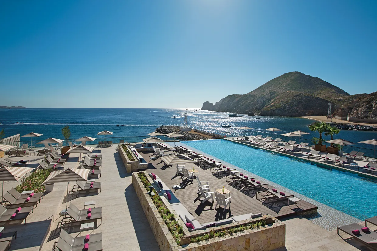 Oceanview infinity pool overlooking the Sea of Cortez at Breathless Cabo San Lucas