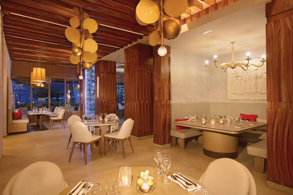 Elegant interior of Culinaria Restaurant at Breathless Montego Bay featuring modern décor and fine dining.
