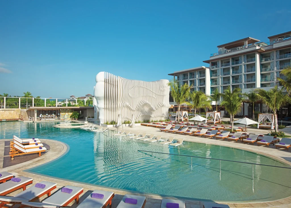 Panoramic view of the main pool and resort grounds at Breathless Montego Bay.