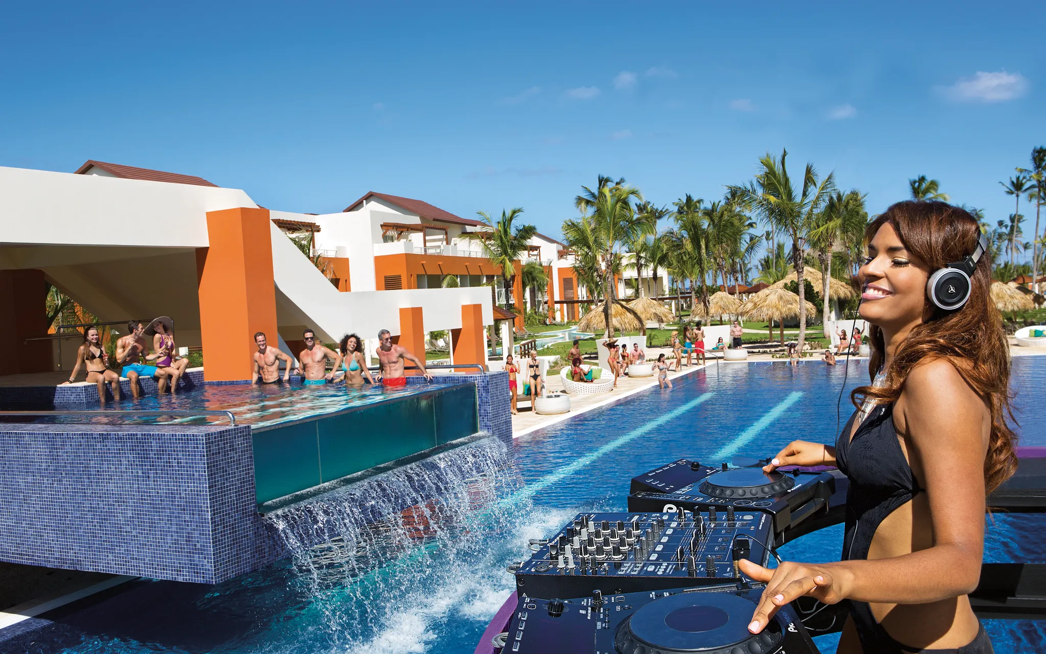 Freestyle Swim and Entertainment Zone at Breathless Punta Cana with pool parties and DJ energy