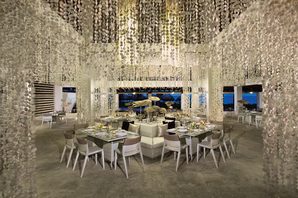 Sofrito Latin Criollo restaurant at Breathless Punta Cana featuring elegant open-air dining, modern décor, and a refined Caribbean-inspired atmosphere.