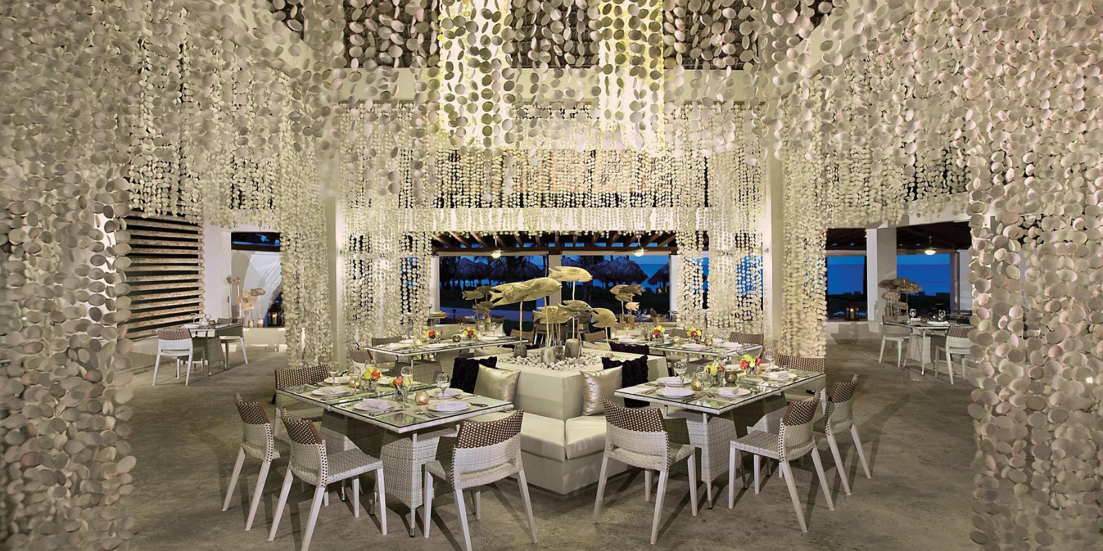 Sofrito restaurant reception setup for private weddings and events at Breathless Punta Cana Resort & Spa