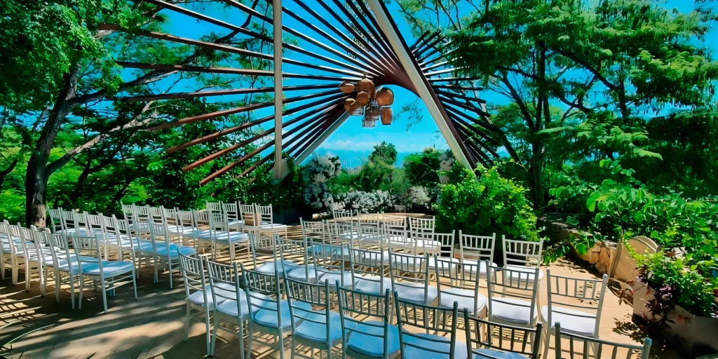 The Nest intimate terrace venue with ocean views for weddings at Dreams Bahia Mita Surf & Spa Resort
