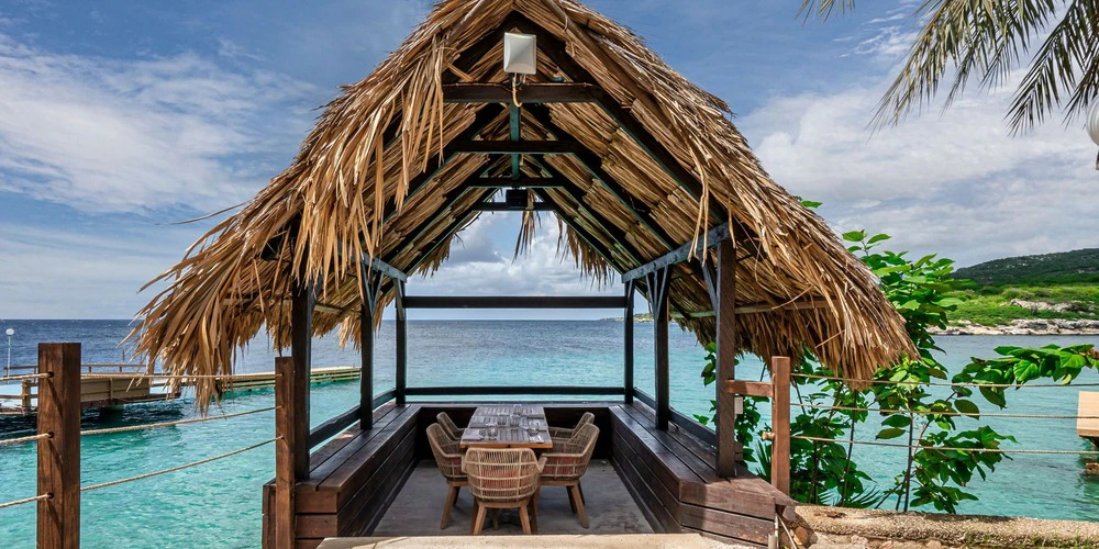 Oceana Gazebo oceanfront wedding ceremony setup at Dreams Curacao