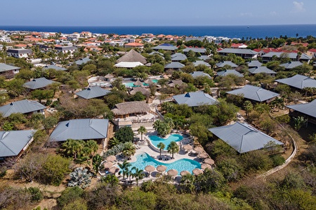 Morena Resort Curaçao eco-friendly boutique resort with natural landscaping, intimate pools, and a tranquil Caribbean atmosphere.