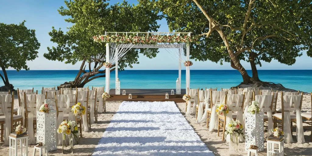Beach Gazebo wedding ceremony venue on the beach at Dreams Dominicus La Romana