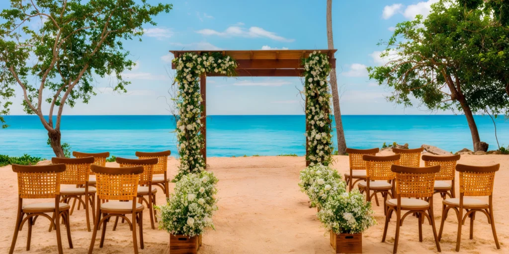 Beach Gazebo wedding ceremony venue at Dreams La Romana Resort & Spa