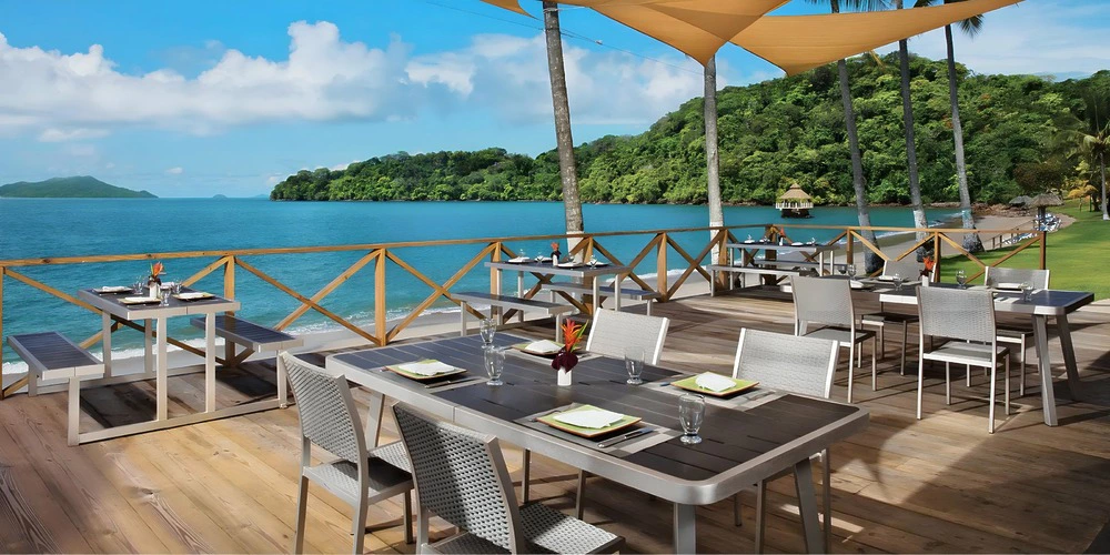 Barefoot beachfront terrace setup for weddings at Dreams Playa Bonita Panama