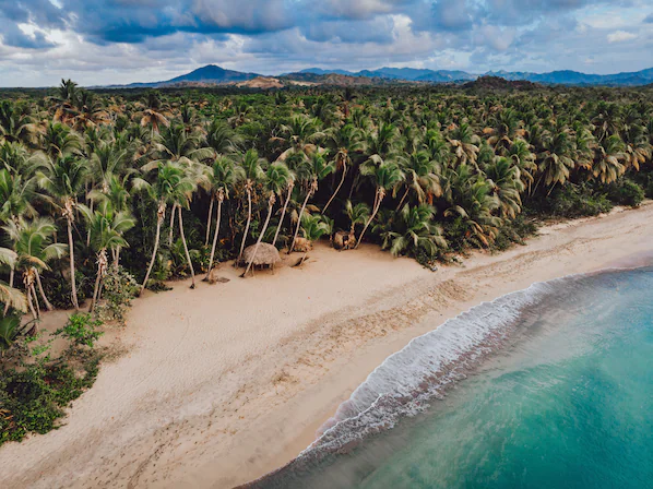 Playa Esmeralda beach near Dreams Playa Esmeralda Resort & Spa with scenic coastline and tropical ocean views