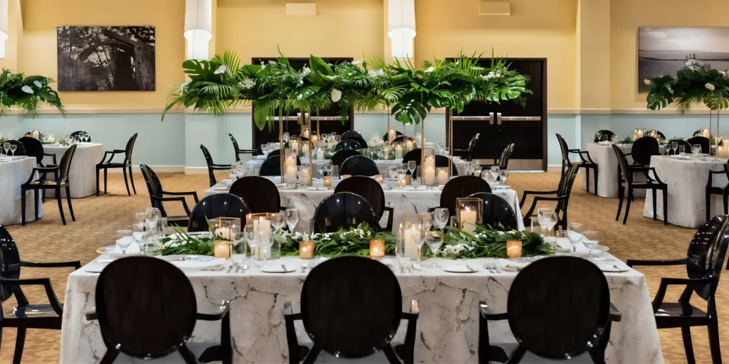 Cinnamon Hill Ballroom reception setup for weddings at Dreams Rose Hall Resort & Spa