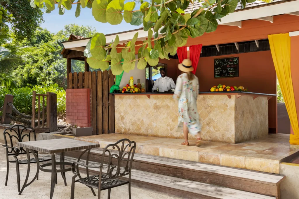 Jerk Hut at Dreams Rose Hall Resort & Spa serving authentic Jamaican jerk specialties in a casual open-air tropical setting.
