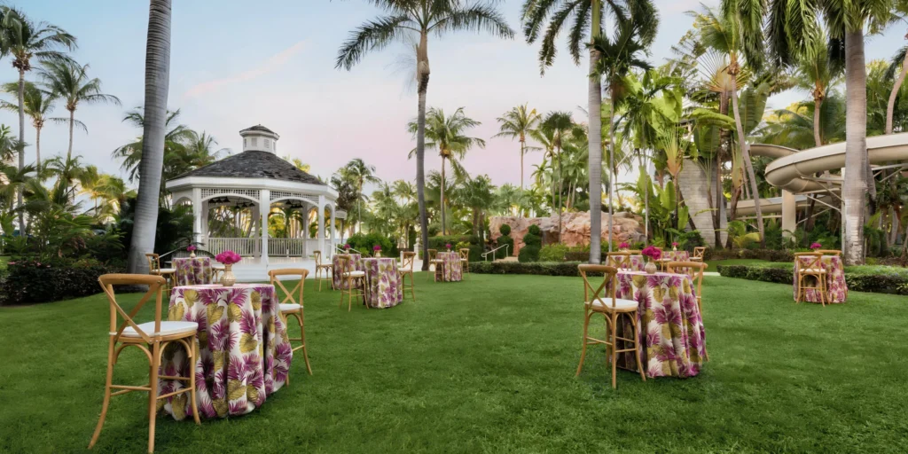 Wedding Gazebo ceremony venue surrounded by tropical gardens at Dreams Rose Hall Resort & Spa