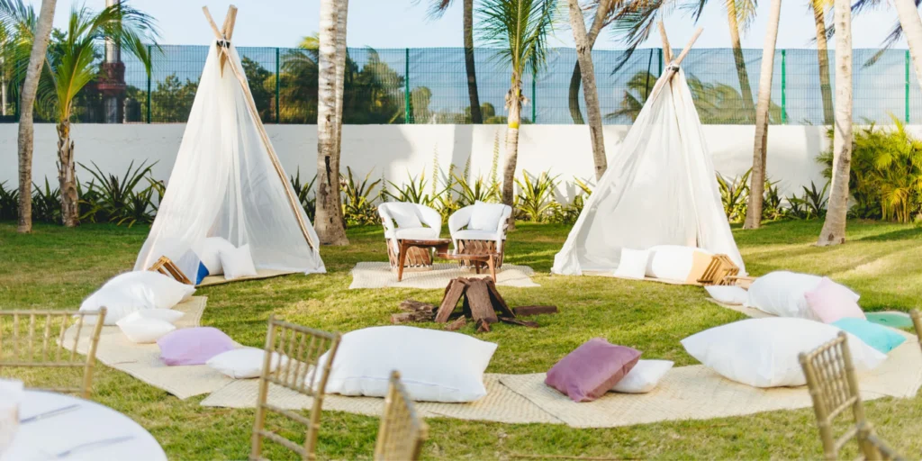Secret Garden venue surrounded by tropical greenery for weddings at Dreams Sapphire Resort & Spa