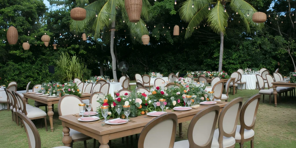 Dreams Garden wedding venue surrounded by tropical landscaping at Dreams Tulum Resort & Spa