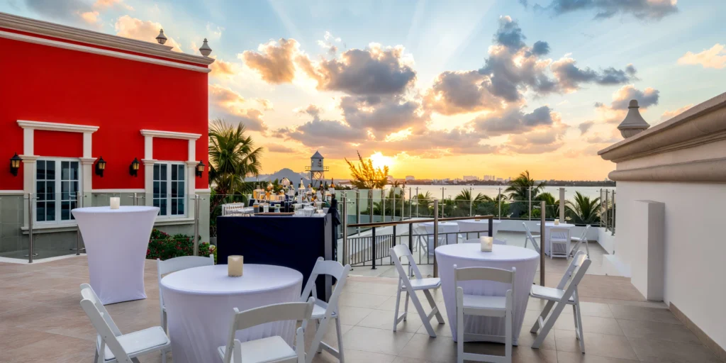 Laguna Ballroom and Terrace wedding reception setup at Hyatt Zilara Cancun