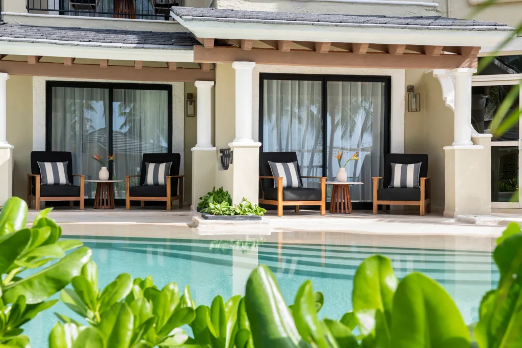 Club Level Junior Suite Oceanfront Swim Out terrace with pool access at Hyatt Zilara Riviera Maya.