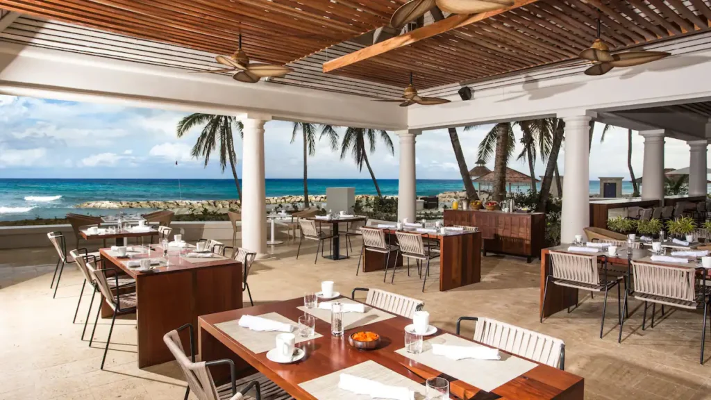 Blue Grill at CalypZo at Hyatt Zilara Rose Hall featuring open-air beachfront dining, grilled specialties, and Caribbean ocean views.