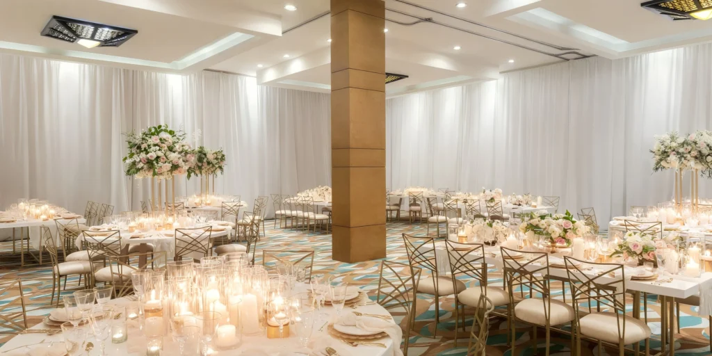 Arcos Ballroom banquet setup for weddings at Hyatt Ziva Los Cabos