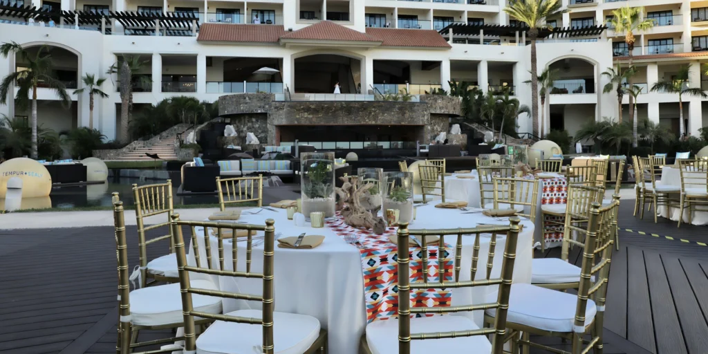 Lagoon Deck waterfront wedding reception venue at Hyatt Ziva Los Cabos