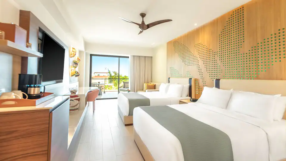 Club Ocean View Junior Suite Double with two queen beds at Hyatt Ziva Cap Cana.
