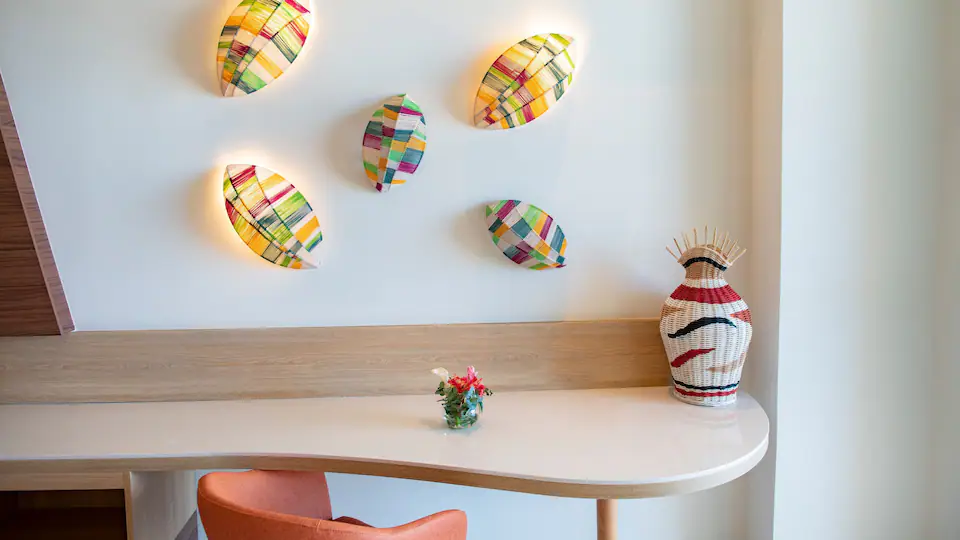 Ocean View Junior Suite King workspace and decorative accents at Hyatt Ziva Cap Cana.