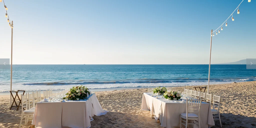 Blaze Beach oceanfront wedding reception setup at Hyatt Ziva Puerto Vallarta