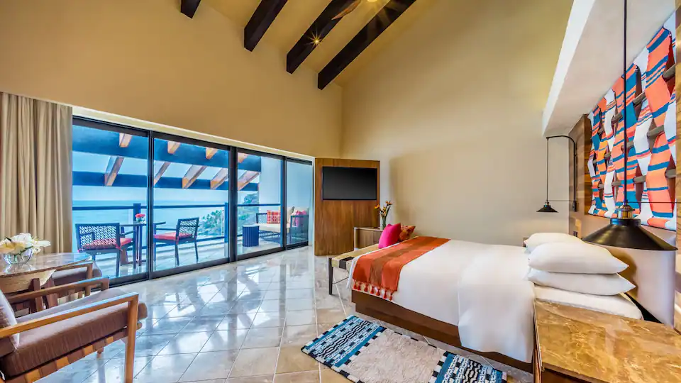 One Bedroom Plunge Pool Suite King with oceanfront terrace and king bedroom at Hyatt Ziva Puerto Vallarta.