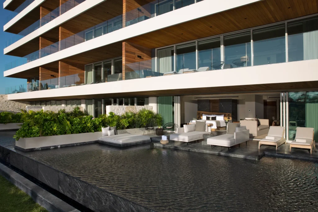 Luxury swim-out terrace suite with private pool at Impression Moxché by Secrets.