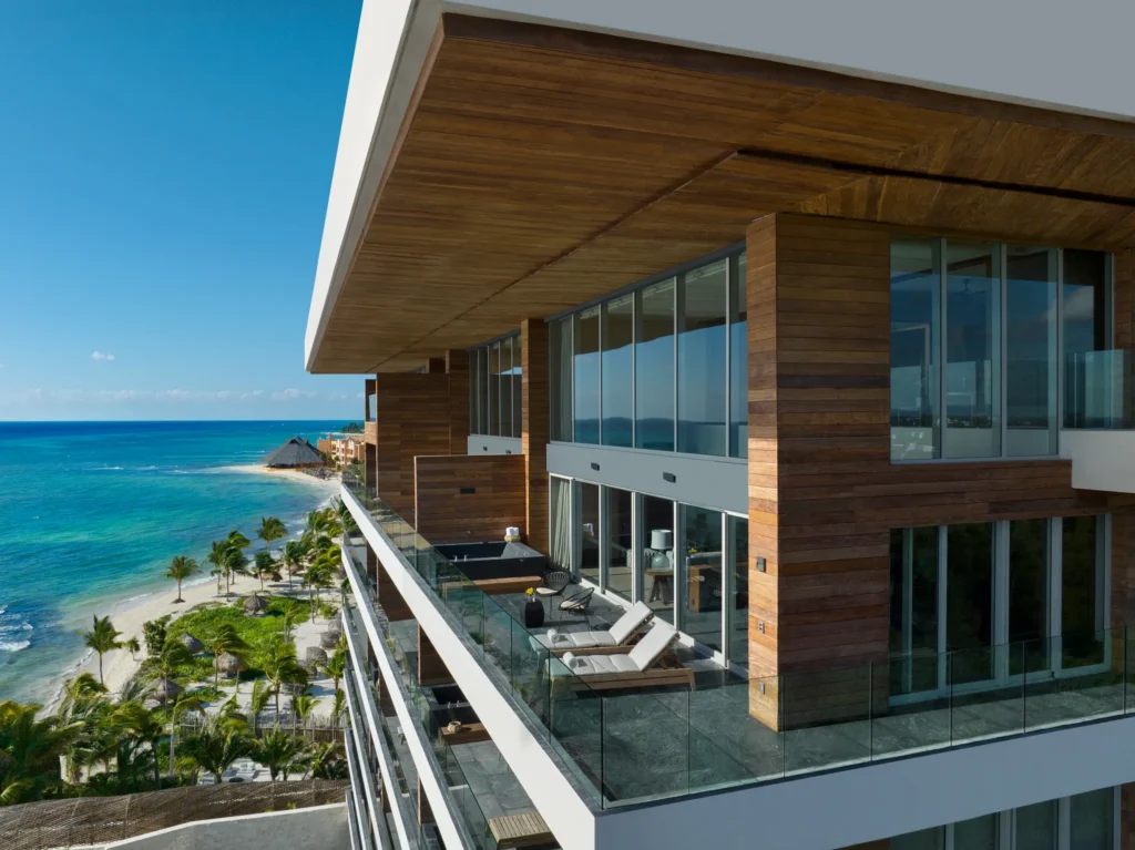 Two Story Penthouse Suite Ocean Front private terrace with pool at Impression Moxché by Secrets.