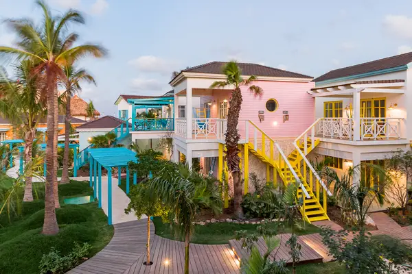 Boardwalk Boutique Hotel Aruba charming casita-style accommodations with tropical gardens near Palm Beach in Aruba.