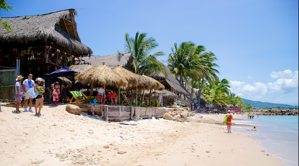 El Anclote Beach near Secrets Bahia Mita Surf & Spa Resort with sandy shoreline, palm trees, and local beach atmosphere