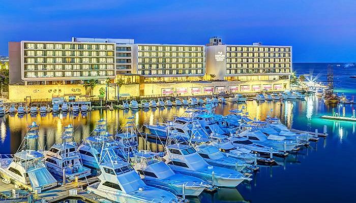 Breathless Cabo San Lucas adults-only resort with marina views, rooftop pools, and lively nightlife scene.