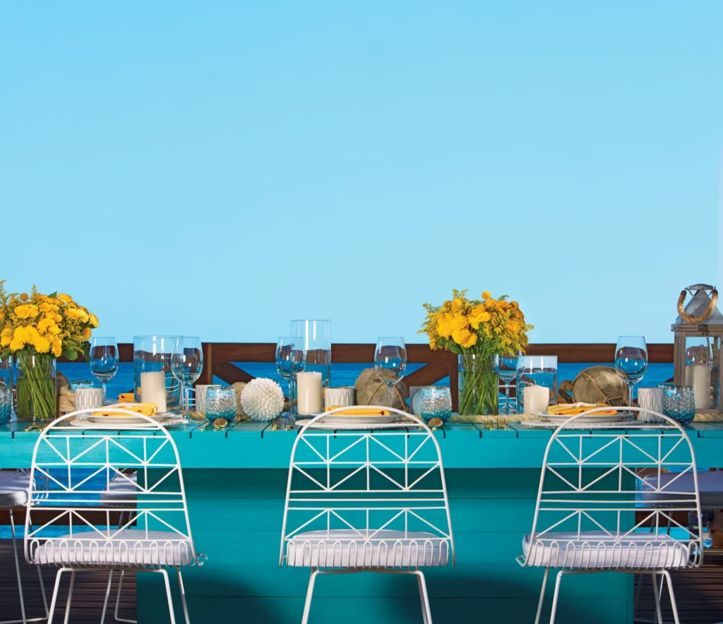 Puerto Terrace outdoor reception setup with ocean views at Secrets Puerto Los Cabos
