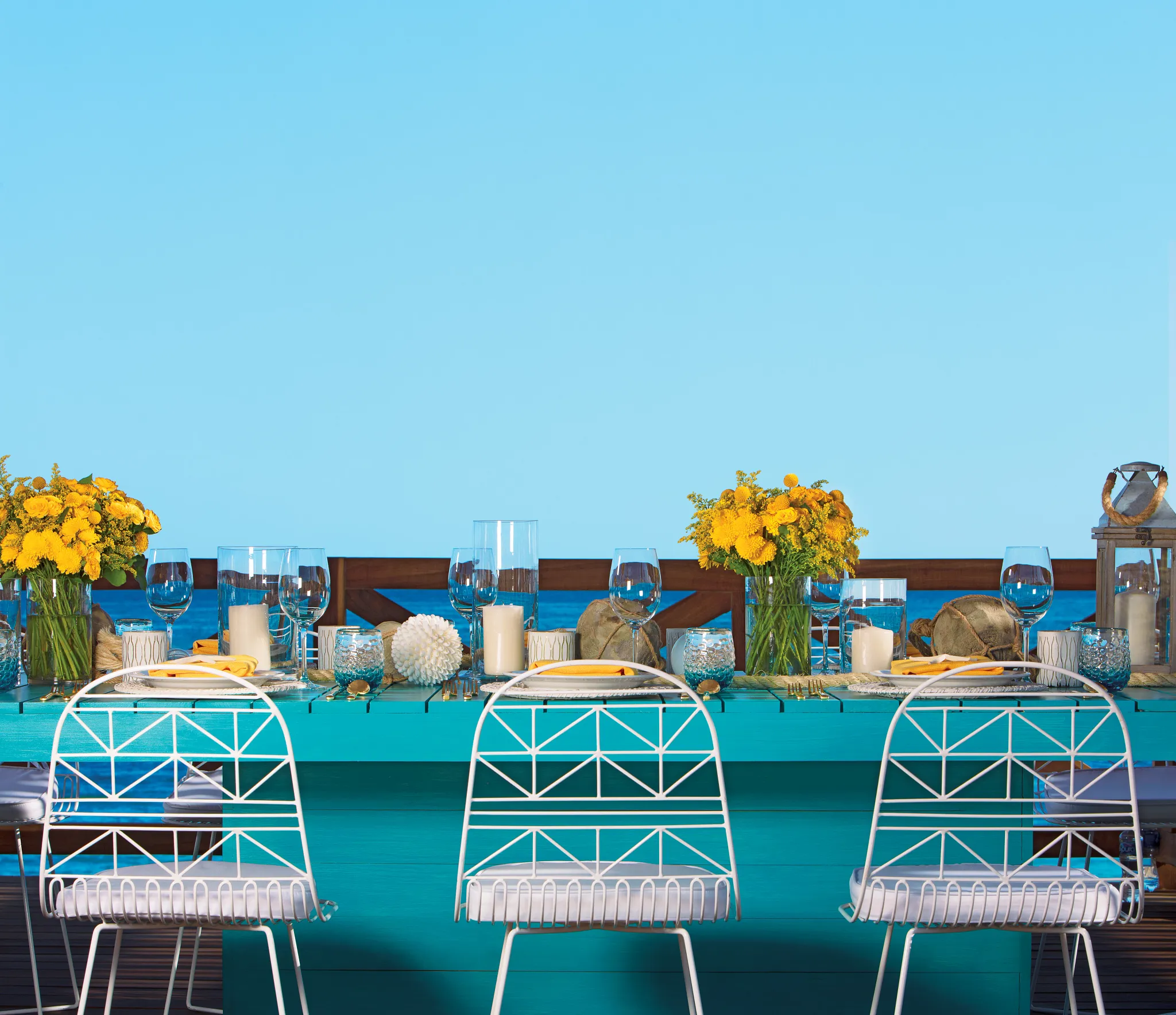 Puerto Terrace coastal wedding reception setup at Secrets Puerto Los Cabos with ocean views