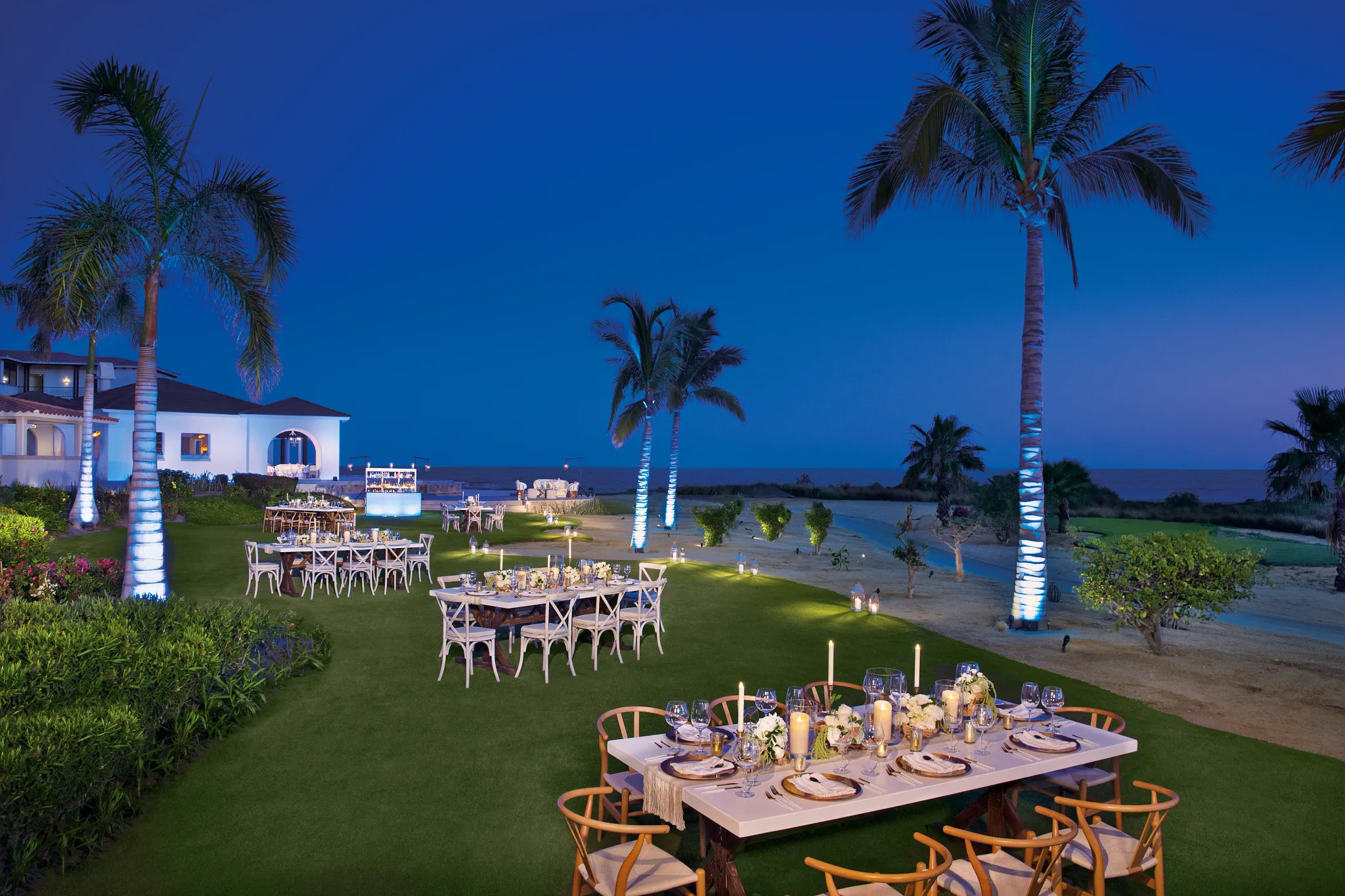 Oceana Garden wedding venue at Secrets Puerto Los Cabos with lush greenery and ocean views