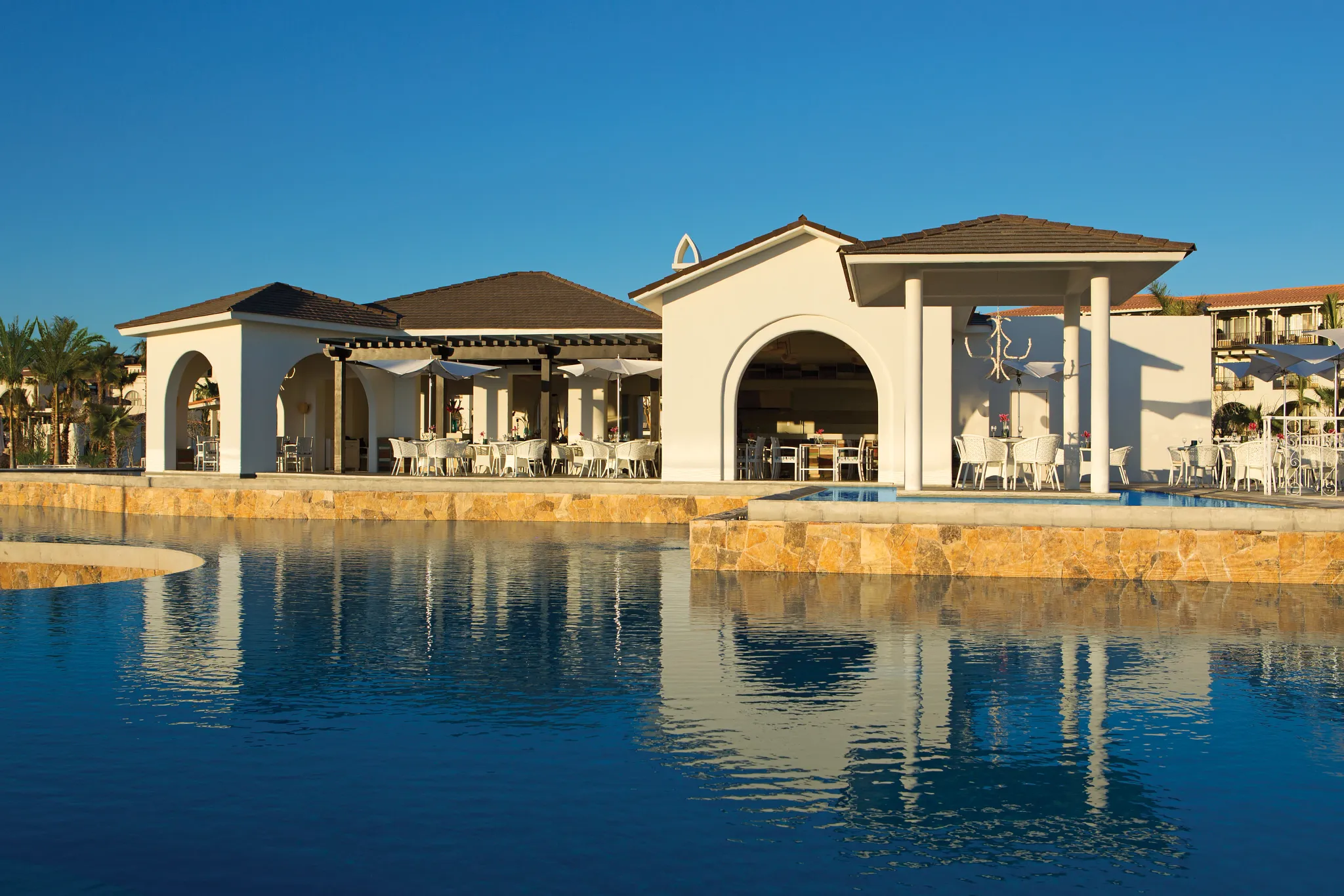 Oceana seafood restaurant at Secrets Puerto Los Cabos featuring fresh catches and ocean views along the Sea of Cortez