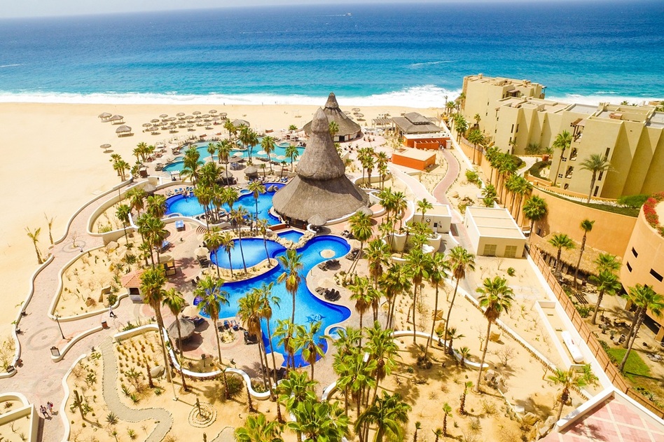 Sandos Finisterra Los Cabos all-inclusive resort near marina with pools and beach views.