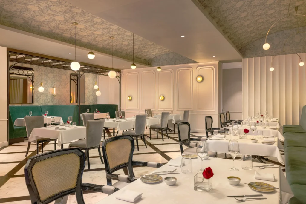 Bordeaux French restaurant at Secrets Cap Cana Resort & Spa featuring elegant décor, intimate dining ambiance, and gourmet French cuisine.