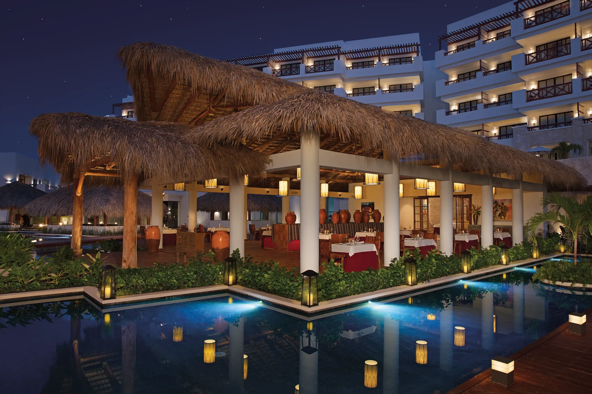 El Patio Mexican restaurant at Secrets Cap Cana Resort & Spa featuring colorful décor, authentic Mexican cuisine, and a vibrant dining atmosphere.
