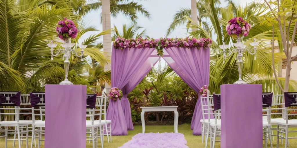 Garden Terrace outdoor wedding reception setup at Secrets Cap Cana Resort & Spa